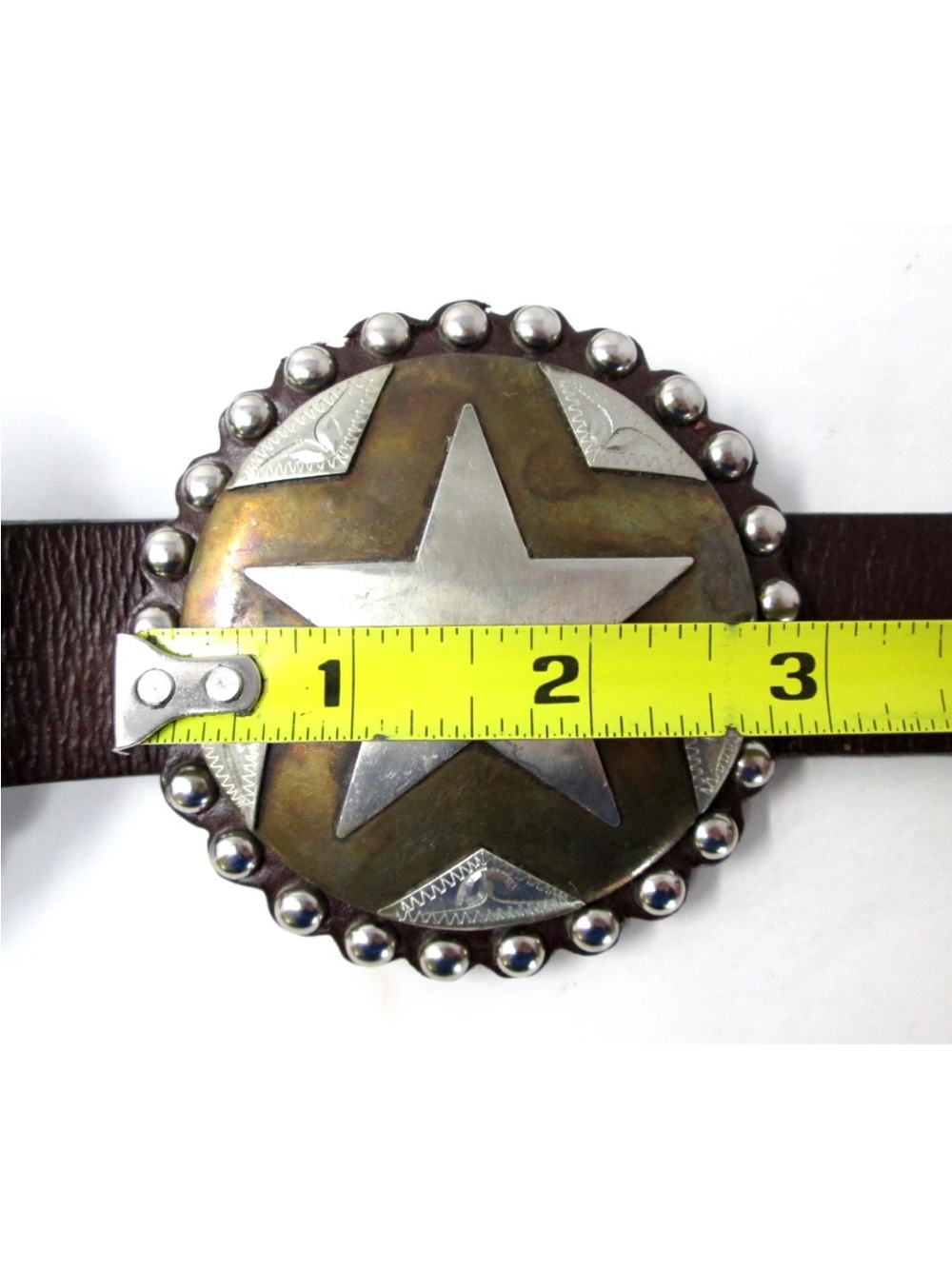Vintage Western Belt longhorn stars horseshoes hearts cowgirl horse Conchos 34 - Picture 14 of 15